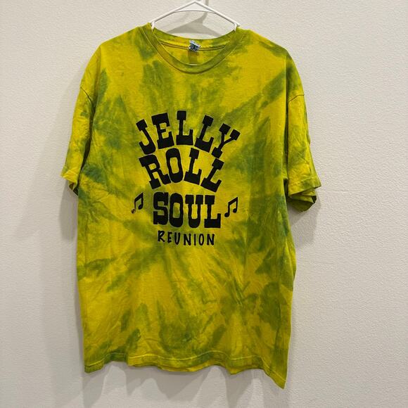 Jelly Roll Unisex Tie Dye Shirt Size XL Yellow Green Casual Festival Country - Picture 1 of 5